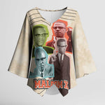 Malcolm X Kimono Sleeve Blouse Pop Art Portrait Collage Civil Rights Activist Retro Style Design - African Pride