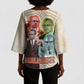 Malcolm X Kimono Sleeve Blouse Pop Art Portrait Collage Civil Rights Activist Retro Style Design - African Pride