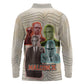 Malcolm X Long Sleeve Polo Shirt Pop Art Portrait Collage Civil Rights Activist Retro Style Design - African Pride