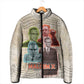 Malcolm X Padded Jacket Pop Art Portrait Collage Civil Rights Activist Retro Style Design - African Pride