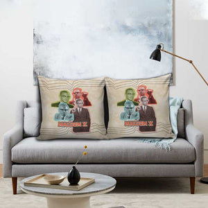 Malcolm X Pillow Cover Pop Art Portrait Collage Civil Rights Activist Retro Style Design - African Pride