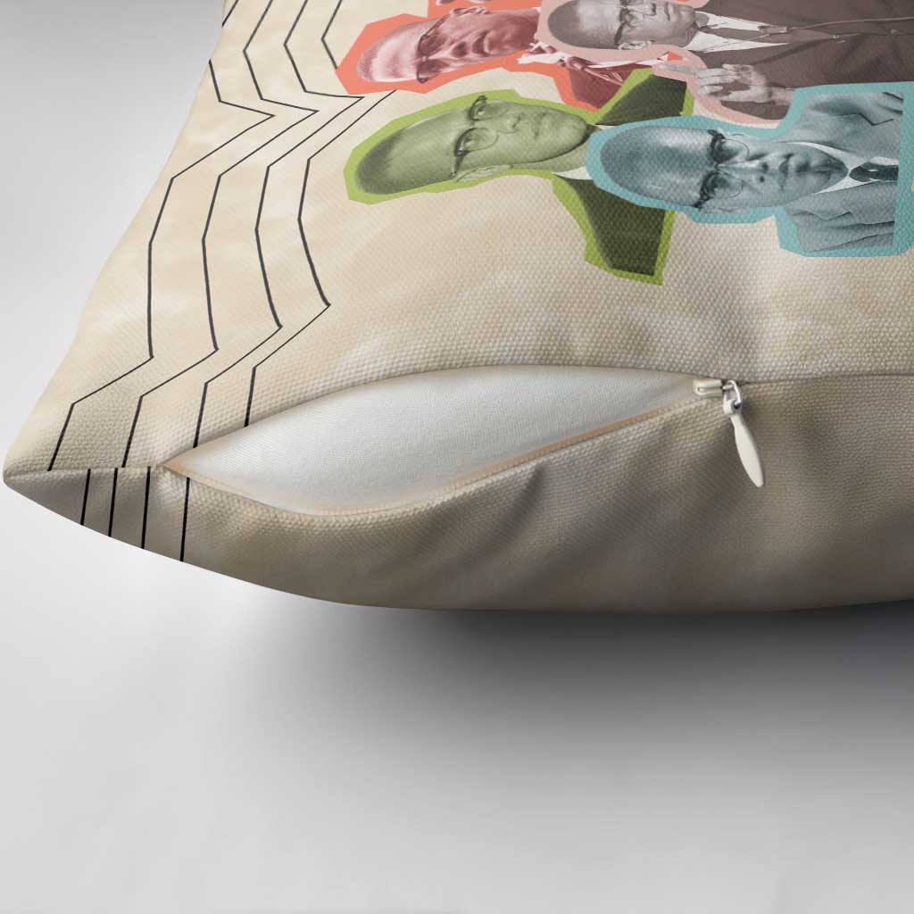 Malcolm X Pillow Cover Pop Art Portrait Collage Civil Rights Activist Retro Style Design - African Pride
