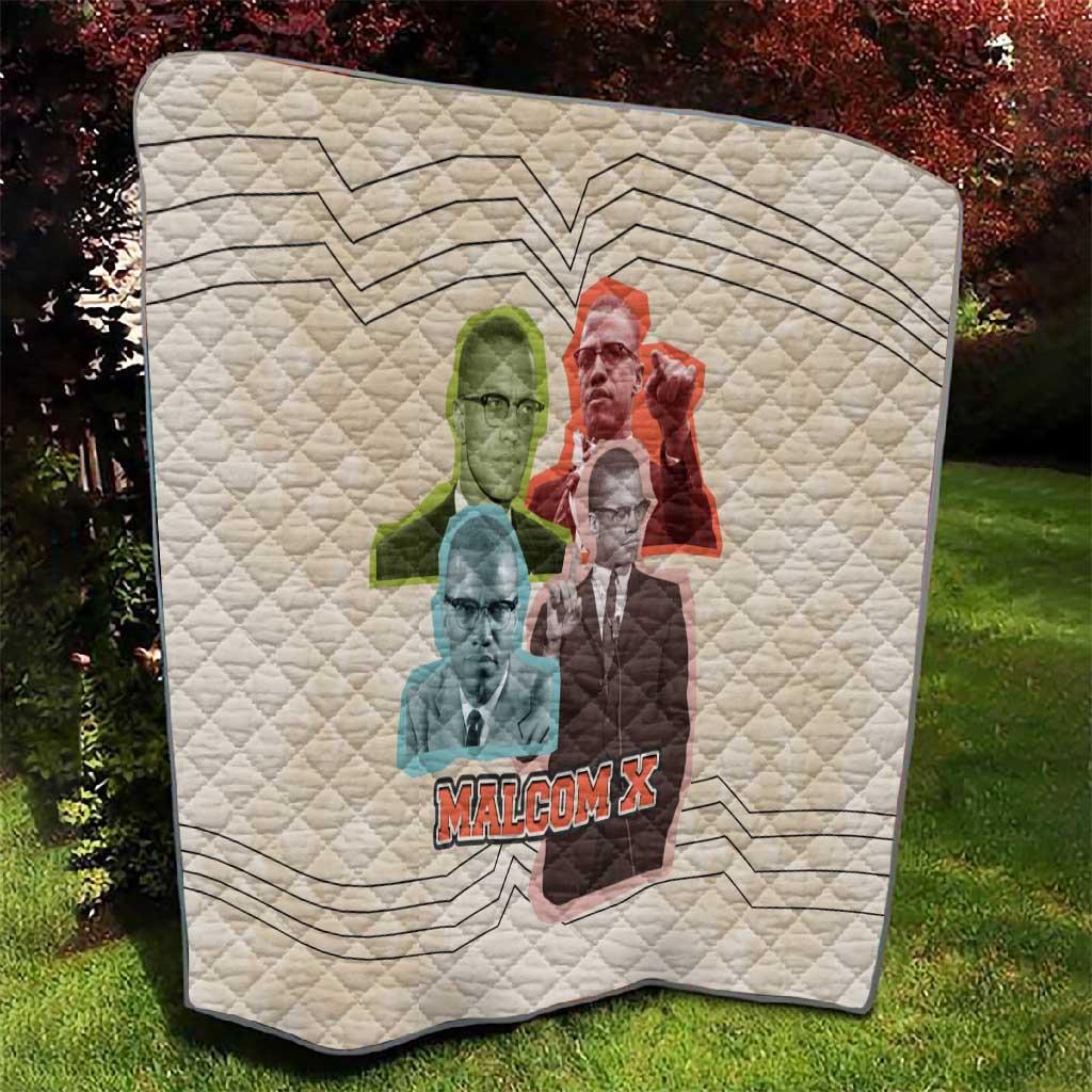 Malcolm X Quilt Pop Art Portrait Collage Civil Rights Activist Retro Style Design - African Pride