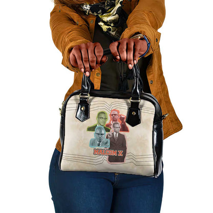 Malcolm X Shoulder Handbag Pop Art Portrait Collage Civil Rights Activist Retro Style Design - African Pride
