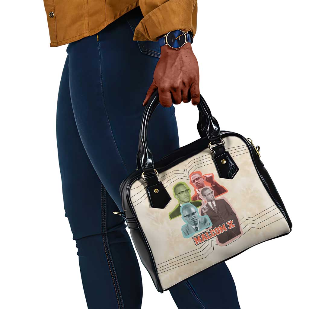 Malcolm X Shoulder Handbag Pop Art Portrait Collage Civil Rights Activist Retro Style Design - African Pride