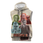 Malcolm X Sleeveless Hoodie Pop Art Portrait Collage Civil Rights Activist Retro Style Design - African Pride