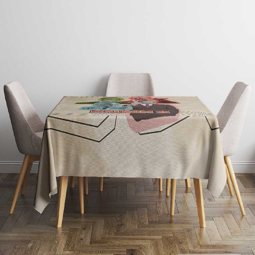 Malcolm X Tablecloth Pop Art Portrait Collage Civil Rights Activist Retro Style Design - African Pride