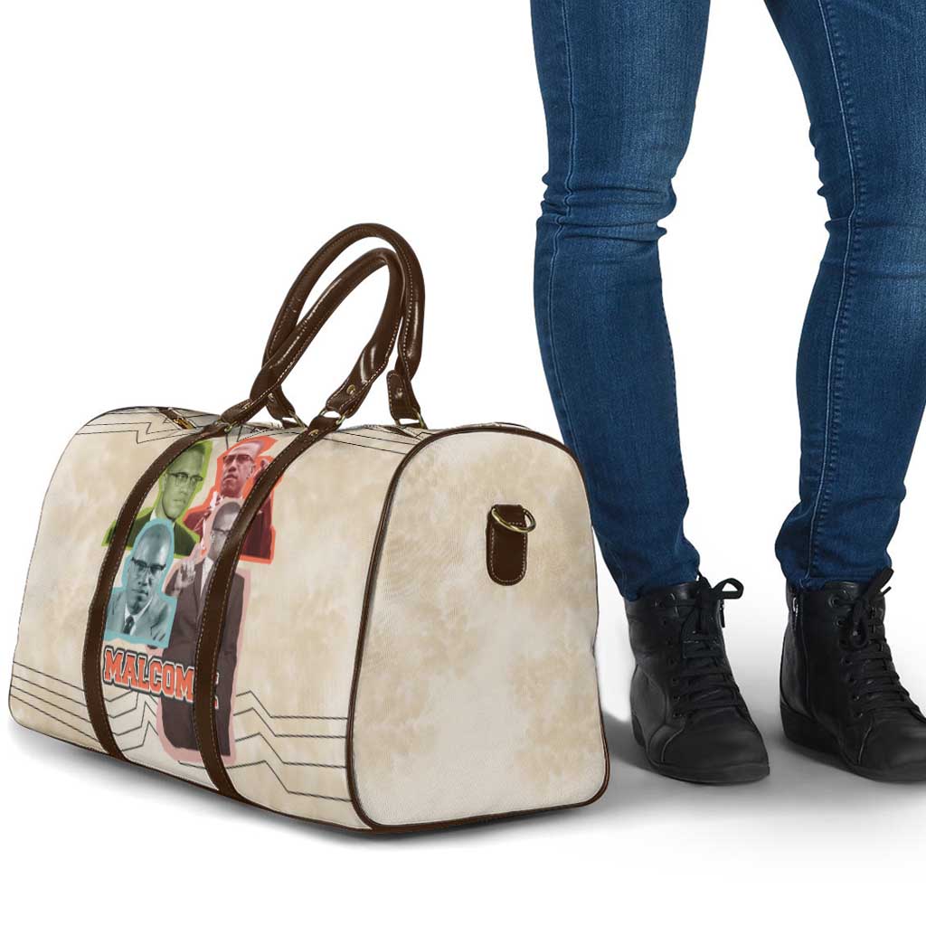 Malcolm X Travel Bag Pop Art Portrait Collage Civil Rights Activist Retro Style Design - African Pride