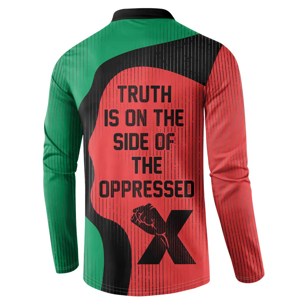 Malcolm X Button Sweatshirt Truth Is on the Side of the Oppressed Quote Civil Rights Tribute