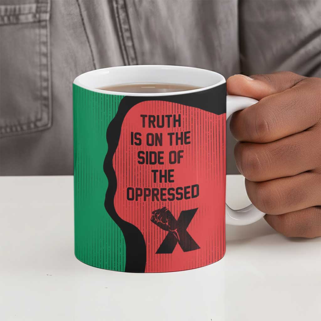 Malcolm X Ceramic Mug Truth Is on the Side of the Oppressed Quote Civil Rights Tribute - African Pride