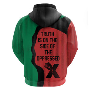 Malcolm X Hoodie Truth Is on the Side of the Oppressed Quote Civil Rights Tribute - African Pride