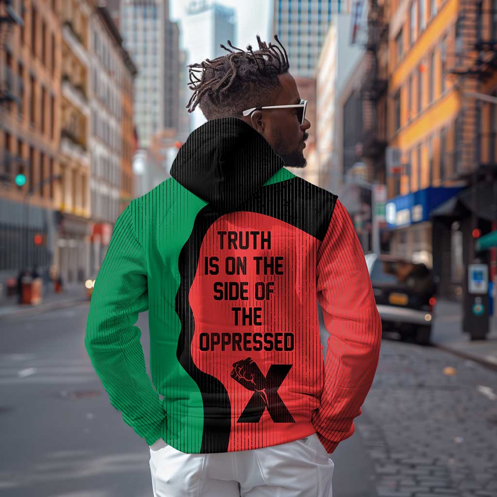 Malcolm X Hoodie Truth Is on the Side of the Oppressed Quote Civil Rights Tribute - African Pride