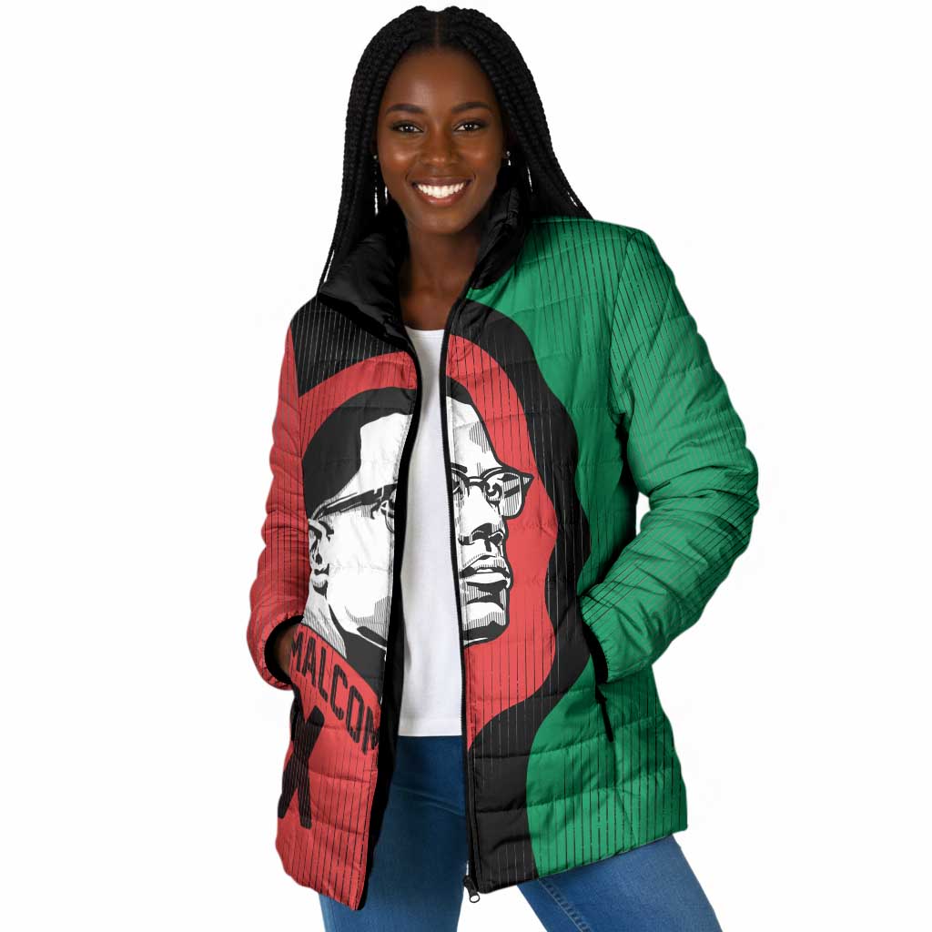 Malcolm X Padded Jacket Truth Is on the Side of the Oppressed Quote Civil Rights Tribute - African Pride