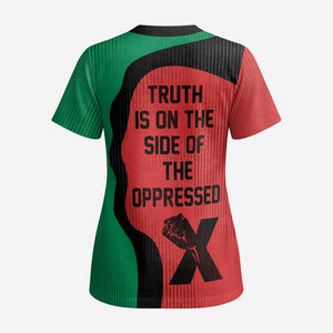 Malcolm X Scrub Top Truth Is on the Side of the Oppressed Quote Civil Rights Tribute - African Pride