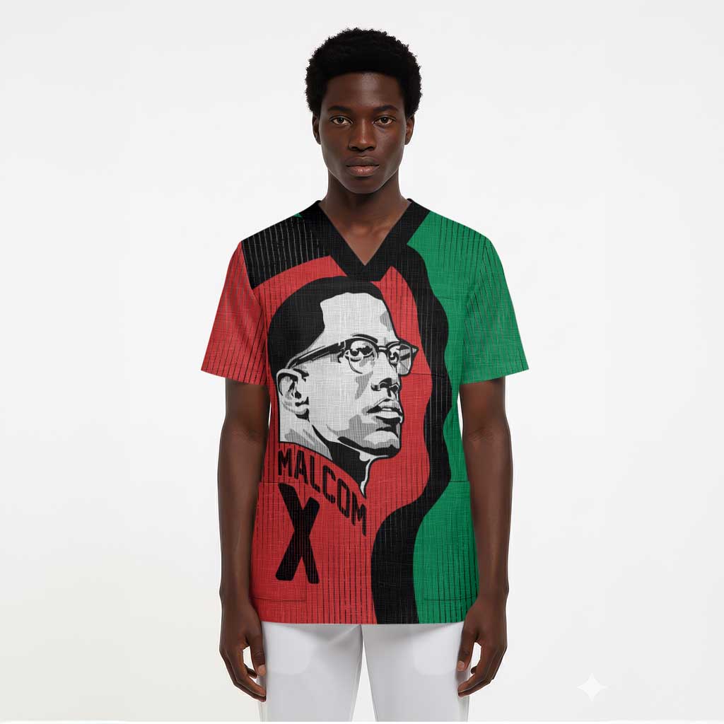 Malcolm X Scrub Top Truth Is on the Side of the Oppressed Quote Civil Rights Tribute - African Pride