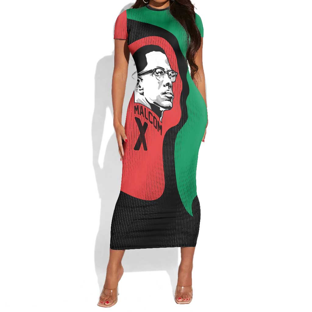 Malcolm X Short Sleeve Bodycon Dress Truth Is on the Side of the Oppressed Quote Civil Rights Tribute TS04