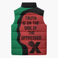 Malcolm X Sleeveless Puffer Jacket Truth Is on the Side of the Oppressed Quote Civil Rights Tribute - African Pride