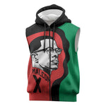 Malcolm X Sleeveless Zip Hoodie Truth Is on the Side of the Oppressed Quote Civil Rights Tribute - African Pride