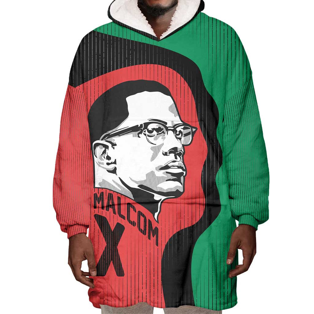 Malcolm X Wearable Blanket Hoodie Truth Is on the Side of the Oppressed Quote Civil Rights Tribute - African Pride