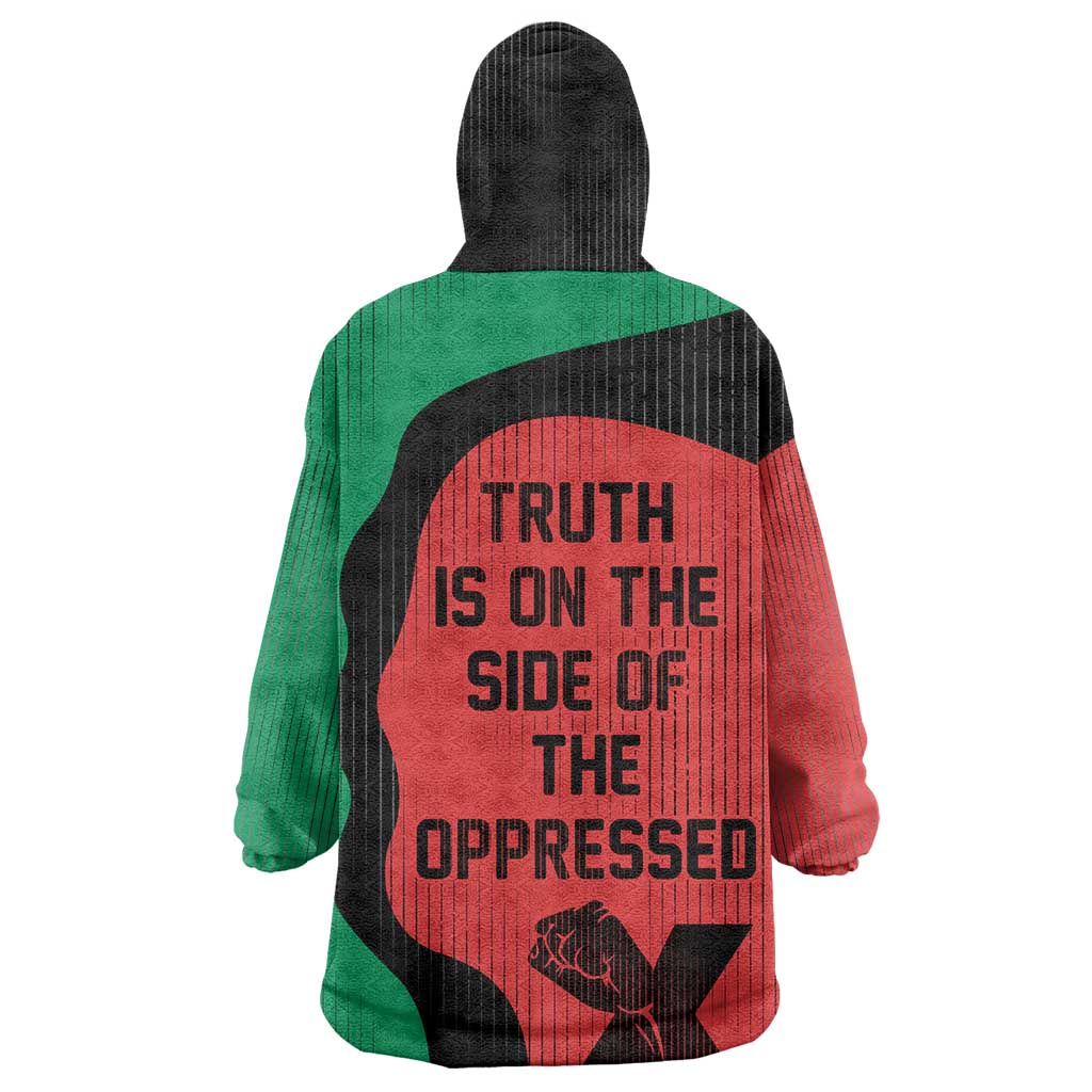 Malcolm X Wearable Blanket Hoodie Truth Is on the Side of the Oppressed Quote Civil Rights Tribute - African Pride