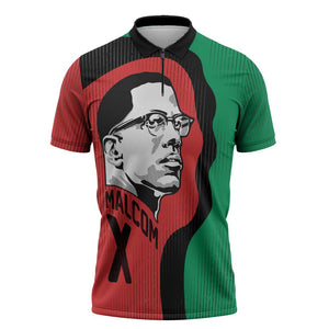 Malcolm X Zipper Polo Shirt Truth Is on the Side of the Oppressed Quote Civil Rights Tribute - African Pride