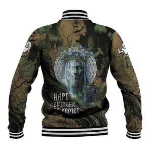 Hapi Egyptian Baseball Jacket Bringer of Kemet Nature Spirit Flowing Water and Earth Harmony