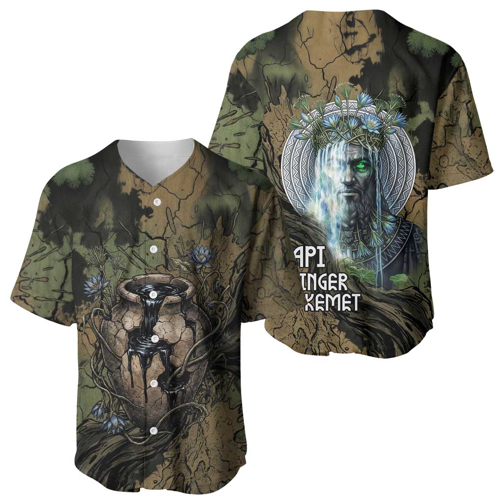 Hapi Egyptian Baseball Jersey Bringer of Kemet Nature Spirit Flowing Water and Earth Harmony