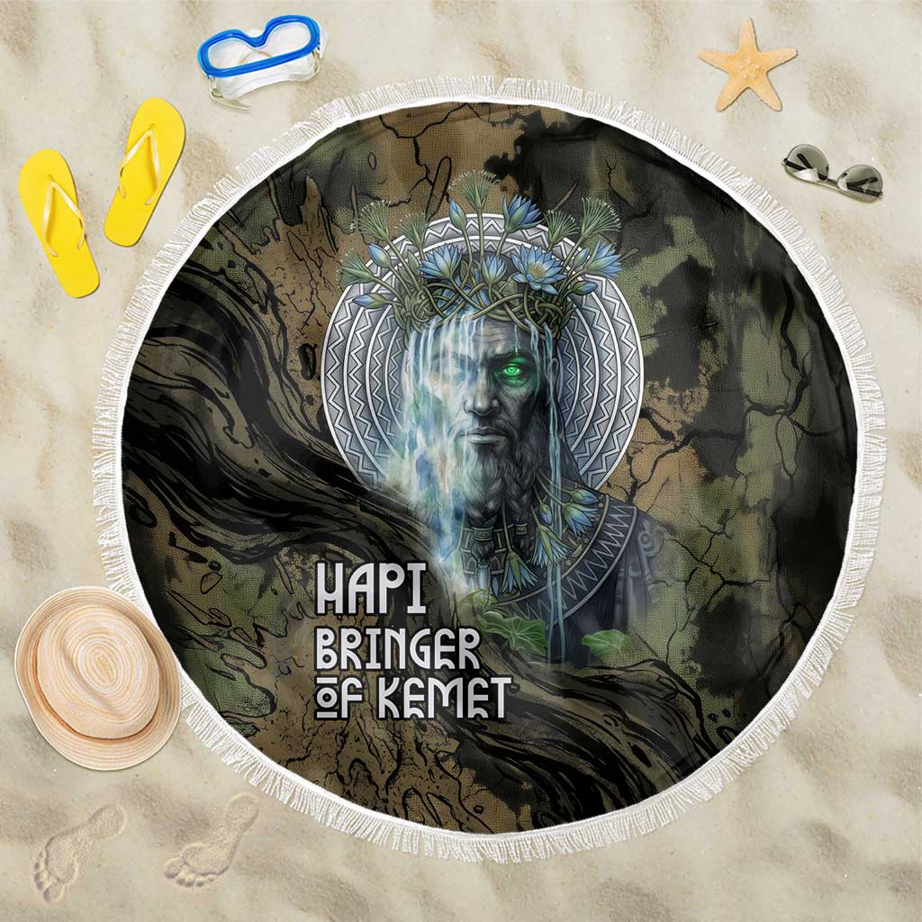 Hapi Egyptian Beach Blanket Bringer of Kemet Nature Spirit Flowing Water and Earth Harmony