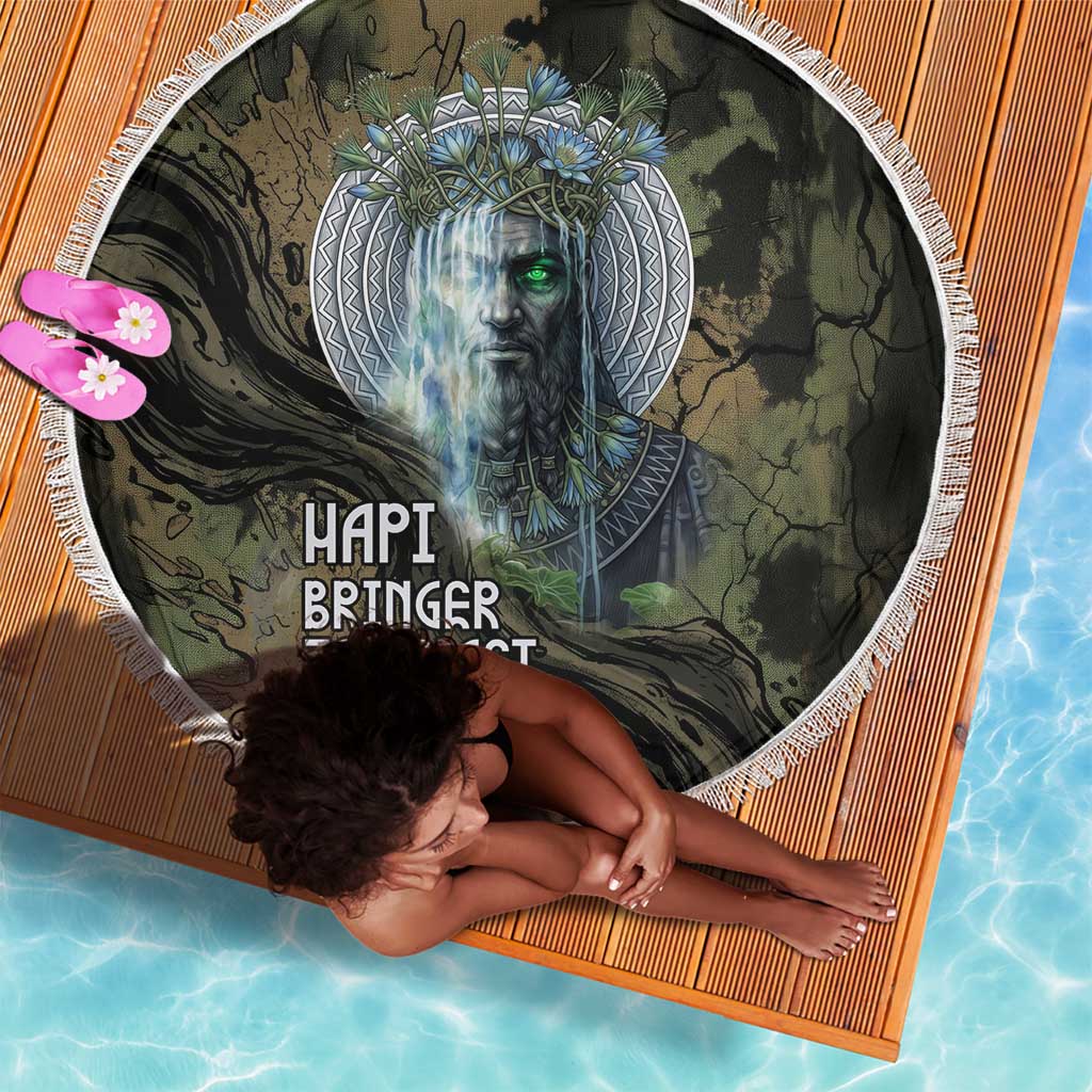 Hapi Egyptian Beach Blanket Bringer of Kemet Nature Spirit Flowing Water and Earth Harmony