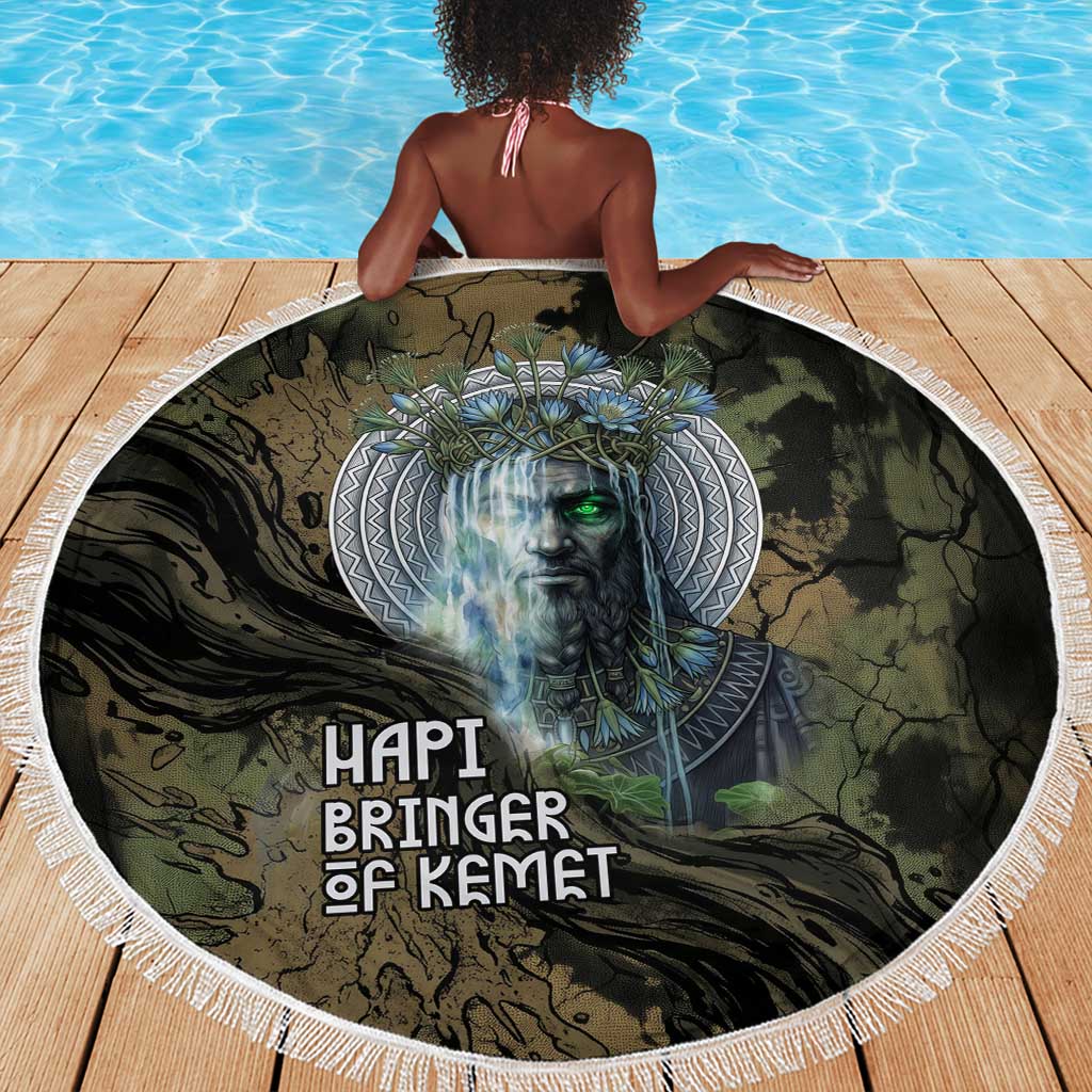 Hapi Egyptian Beach Blanket Bringer of Kemet Nature Spirit Flowing Water and Earth Harmony