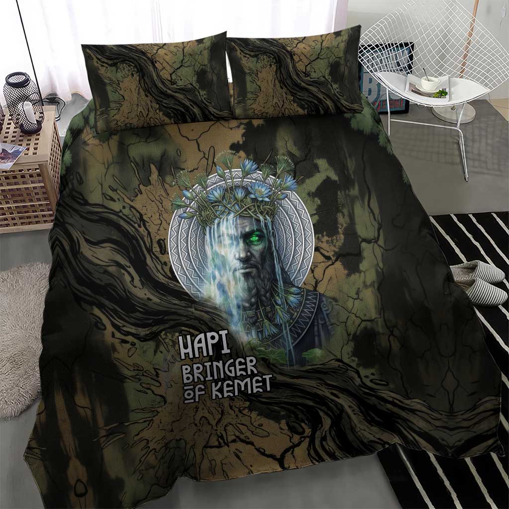Hapi Egyptian Bedding Set Bringer of Kemet Nature Spirit Flowing Water and Earth Harmony