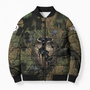 Hapi Egyptian Bomber Puffer Jacket Bringer of Kemet Nature Spirit Flowing Water and Earth Harmony