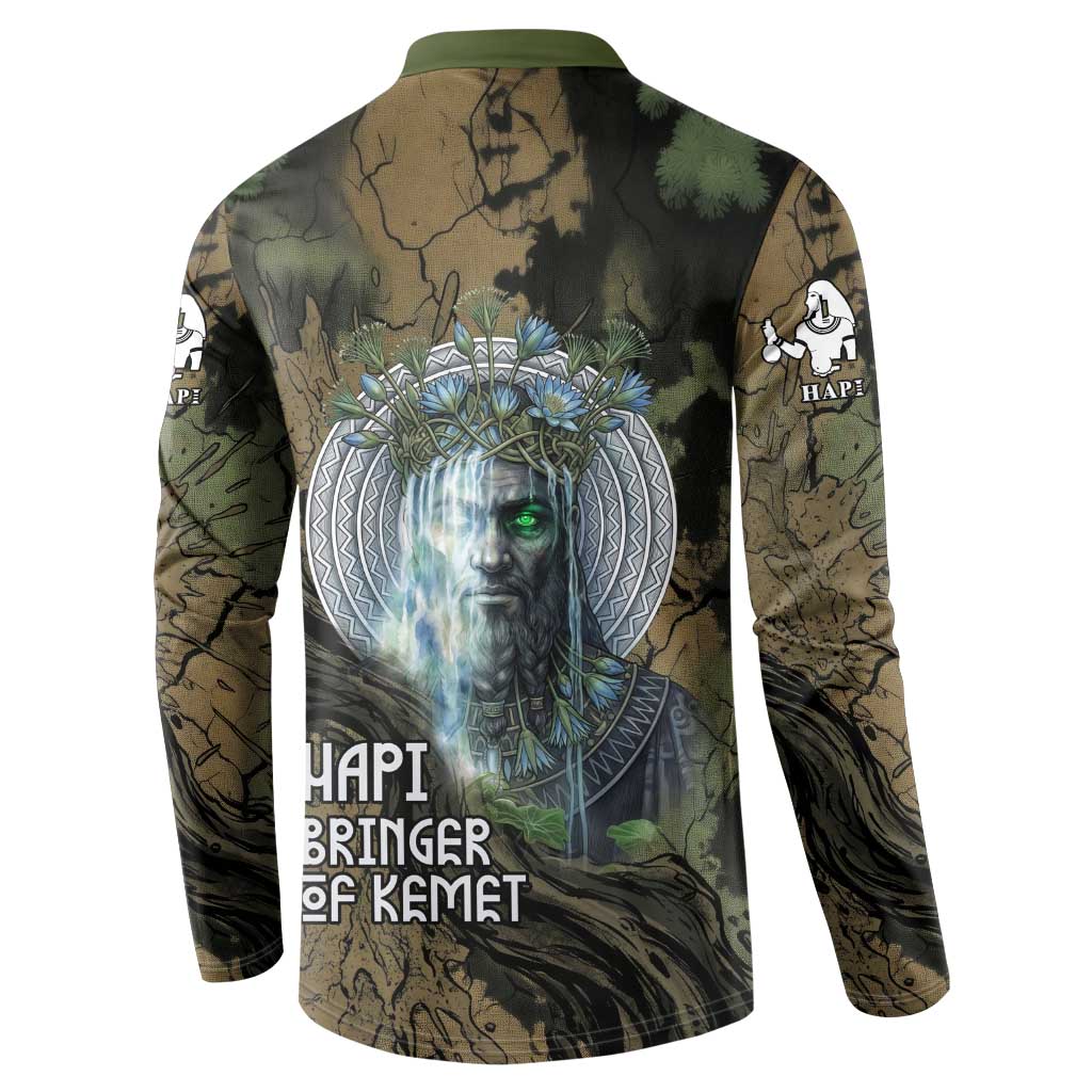 Hapi Egyptian Button Sweatshirt Bringer of Kemet Nature Spirit Flowing Water and Earth Harmony