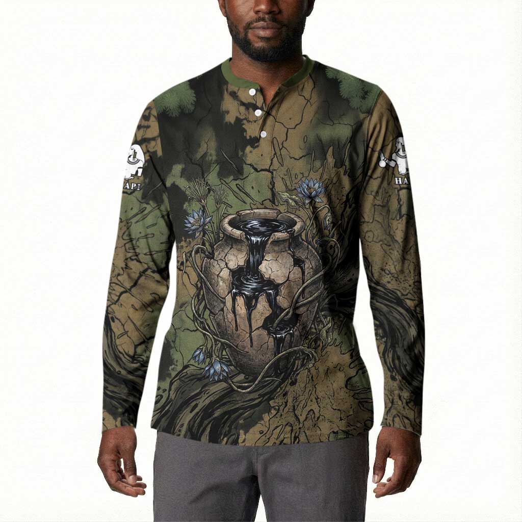 Hapi Egyptian Button Sweatshirt Bringer of Kemet Nature Spirit Flowing Water and Earth Harmony