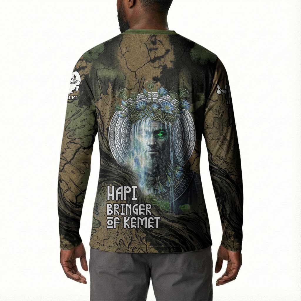 Hapi Egyptian Button Sweatshirt Bringer of Kemet Nature Spirit Flowing Water and Earth Harmony