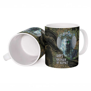 Hapi Egyptian Ceramic Mug Bringer of Kemet Nature Spirit Flowing Water and Earth Harmony