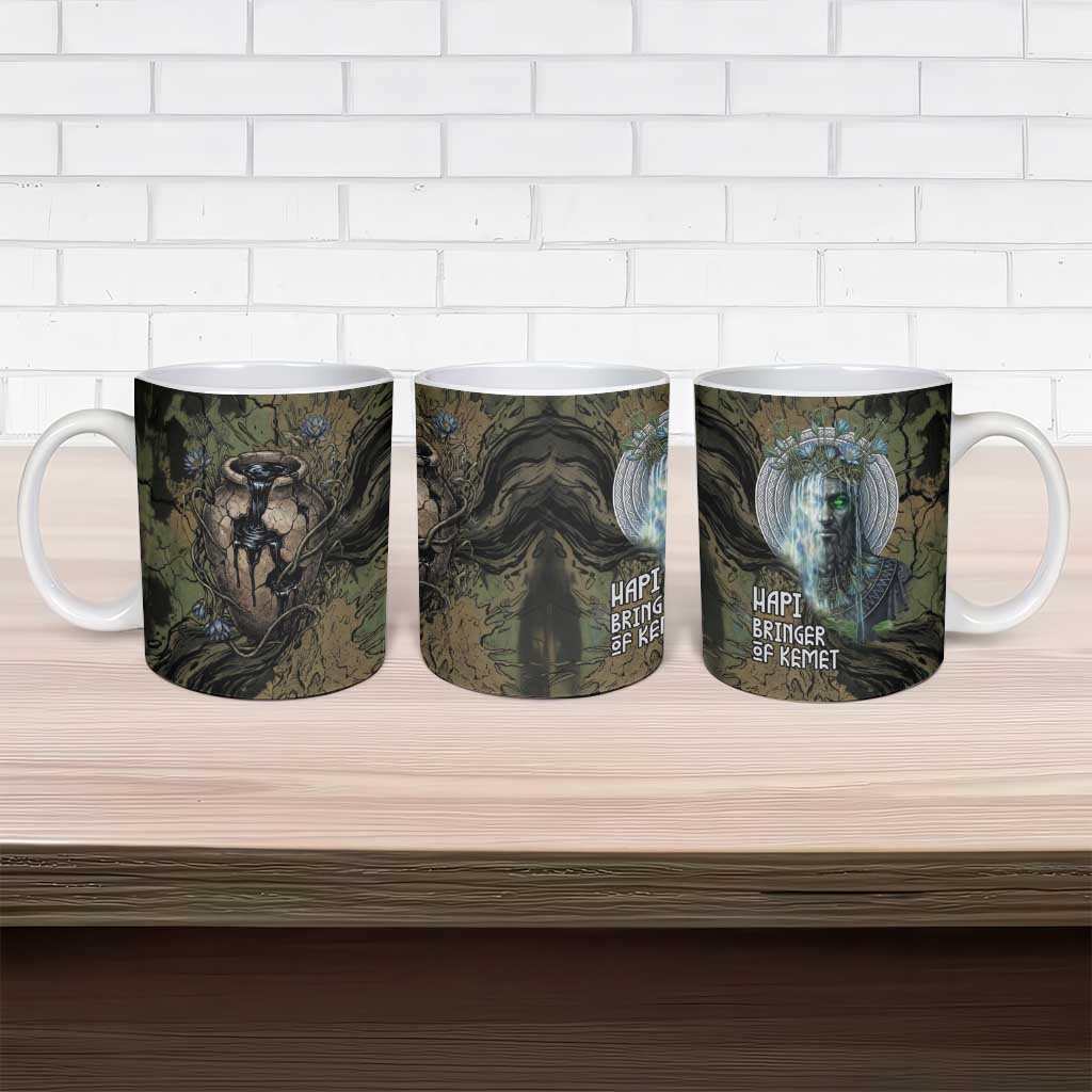Hapi Egyptian Ceramic Mug Bringer of Kemet Nature Spirit Flowing Water and Earth Harmony