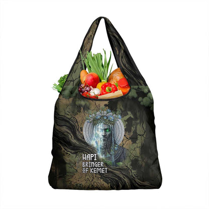 Hapi Egyptian Grocery Bag Bringer of Kemet Nature Spirit Flowing Water and Earth Harmony