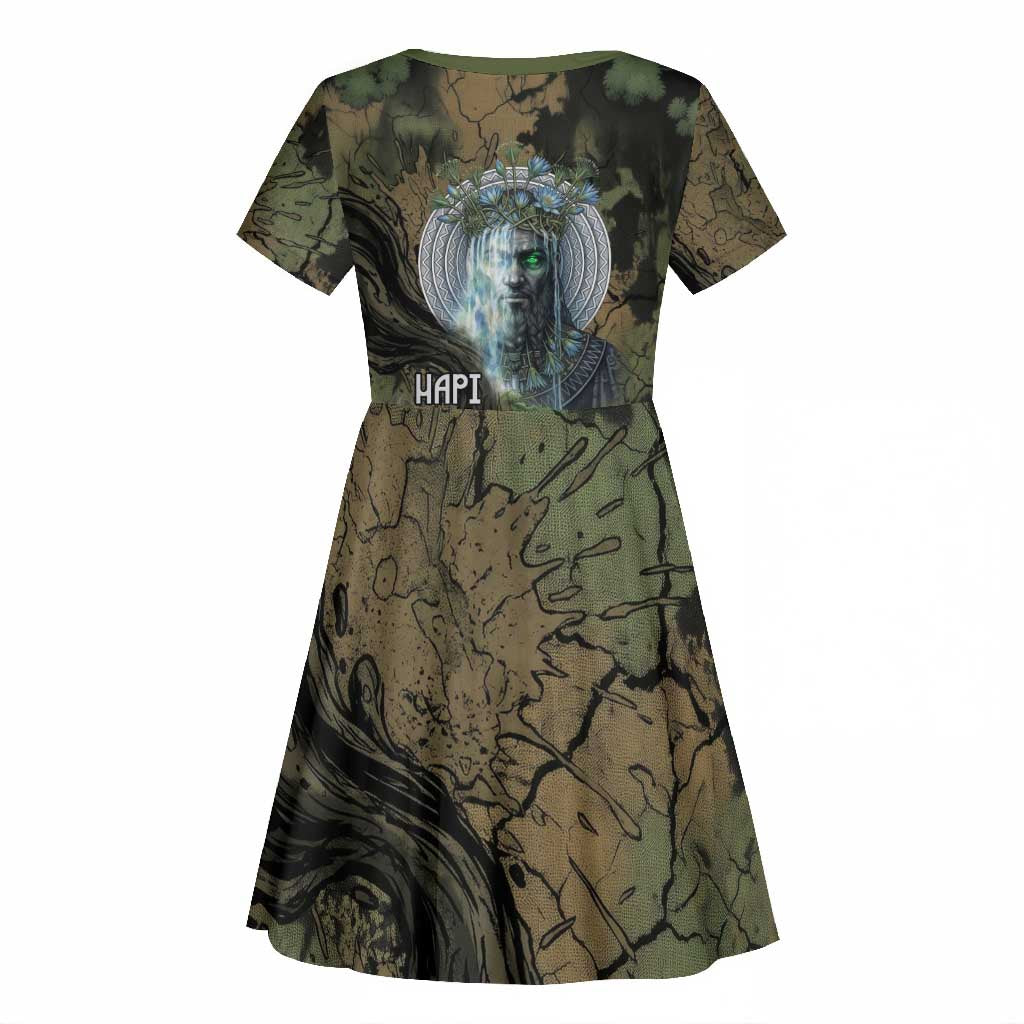 Hapi Egyptian Kid Short Sleeve Dress Bringer of Kemet Nature Spirit Flowing Water and Earth Harmony
