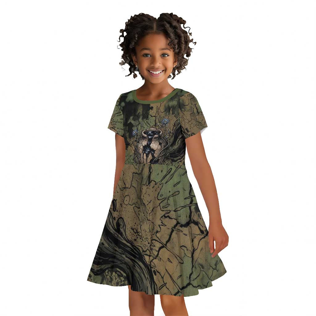 Hapi Egyptian Kid Short Sleeve Dress Bringer of Kemet Nature Spirit Flowing Water and Earth Harmony