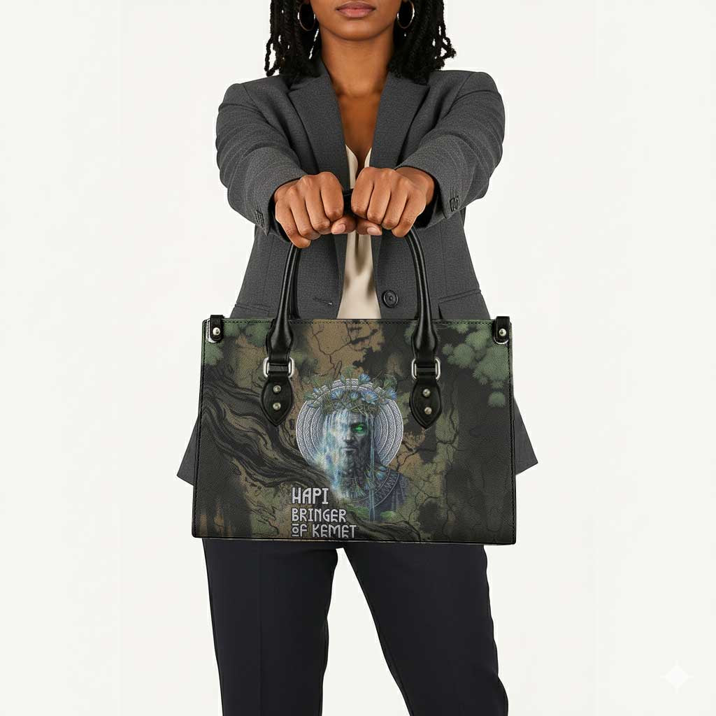 Hapi Egyptian Leather Bag Bringer of Kemet Nature Spirit Flowing Water and Earth Harmony