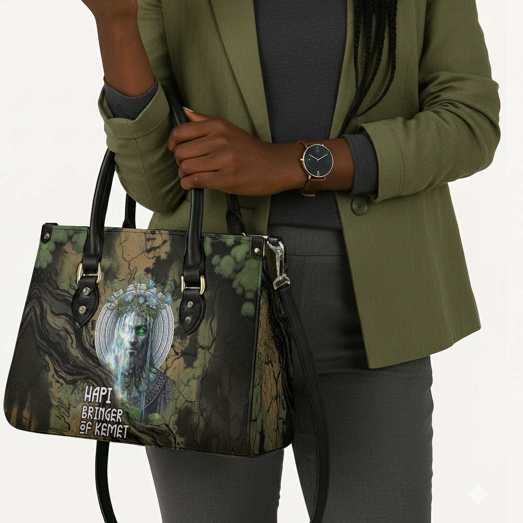 Hapi Egyptian Leather Bag Bringer of Kemet Nature Spirit Flowing Water and Earth Harmony