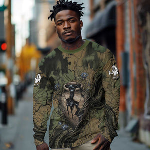 Hapi Egyptian Long Sleeve Shirt Bringer of Kemet Nature Spirit Flowing Water and Earth Harmony