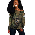 Hapi Egyptian Off Shoulder Sweater Bringer of Kemet Nature Spirit Flowing Water and Earth Harmony