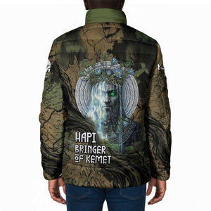 Hapi Egyptian Padded Jacket Bringer of Kemet Nature Spirit Flowing Water and Earth Harmony