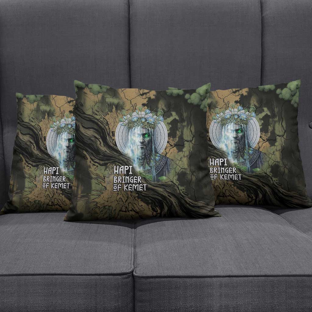 Hapi Egyptian Pillow Cover Bringer of Kemet Nature Spirit Flowing Water and Earth Harmony