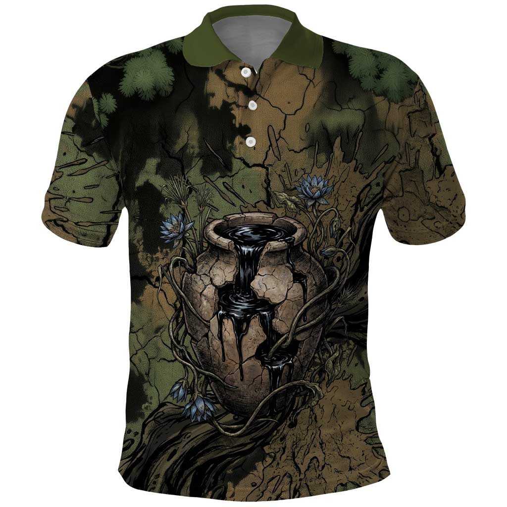 Hapi Egyptian Polo Shirt Bringer of Kemet Nature Spirit Flowing Water and Earth Harmony