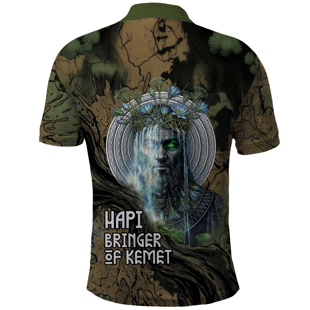 Hapi Egyptian Polo Shirt Bringer of Kemet Nature Spirit Flowing Water and Earth Harmony