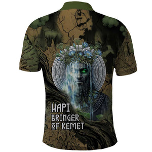 Hapi Egyptian Polo Shirt Bringer of Kemet Nature Spirit Flowing Water and Earth Harmony