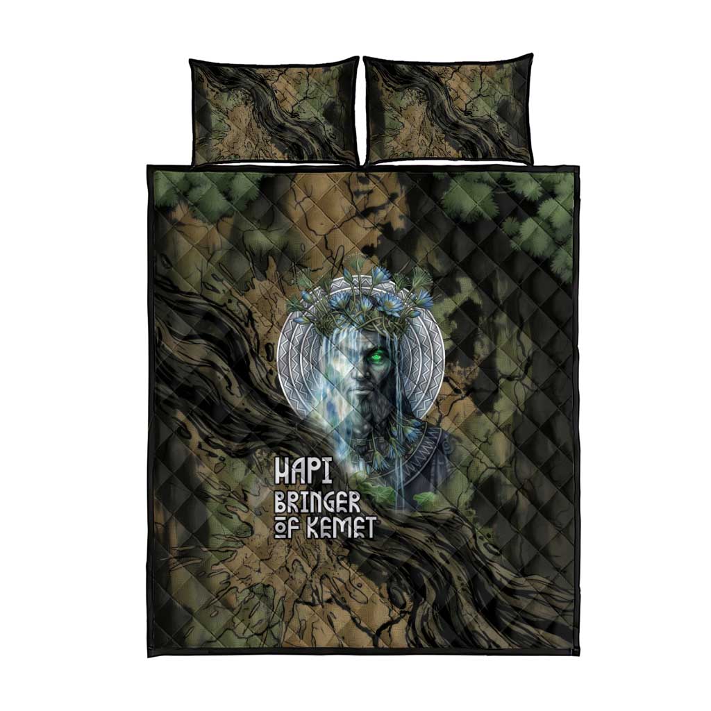 Hapi Egyptian Quilt Bed Set Bringer of Kemet Nature Spirit Flowing Water and Earth Harmony
